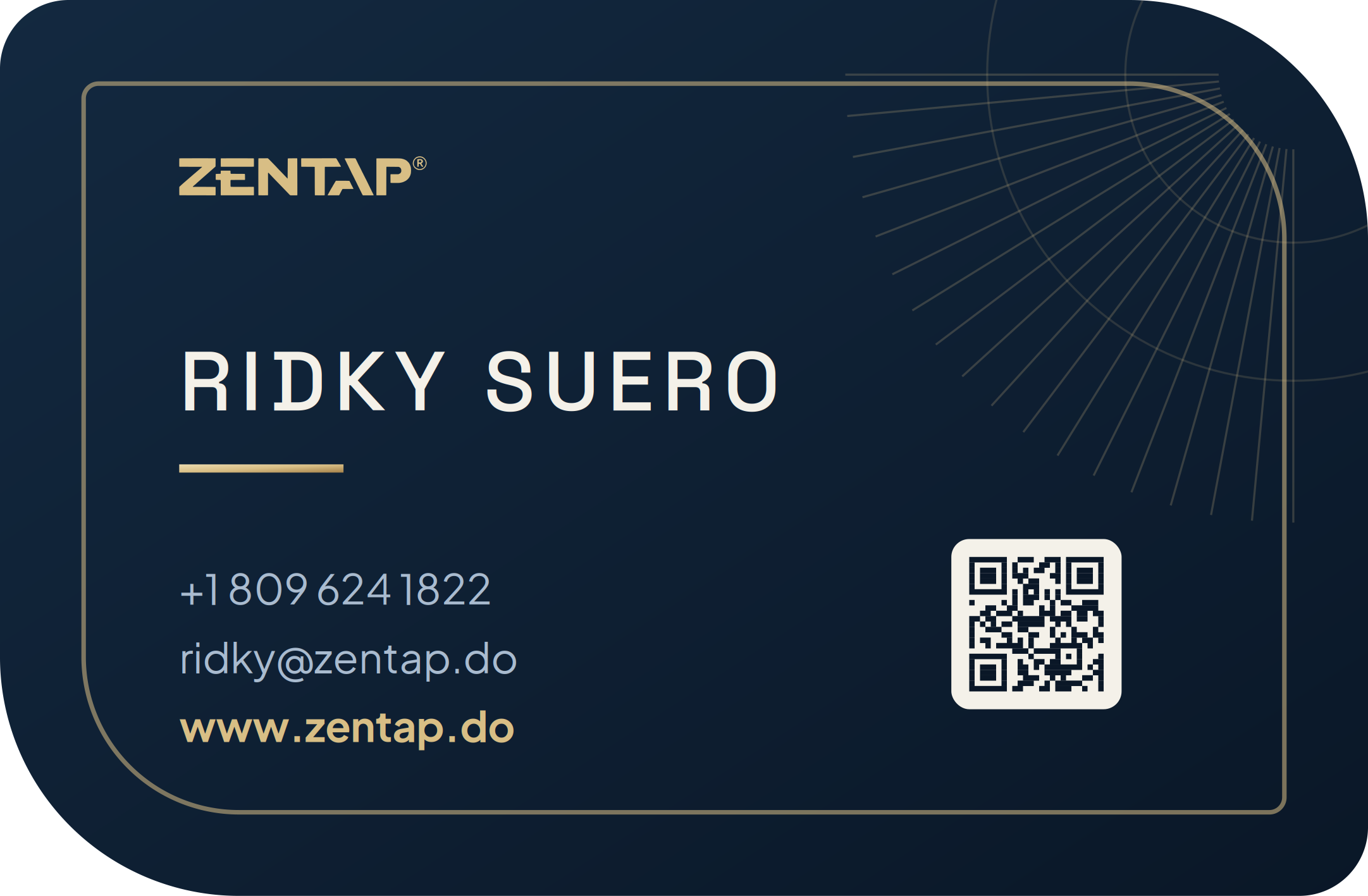 Muestra personalizable ZENTAP Business Card, frente